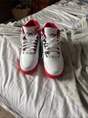 Men’s White and Red Basketball Sneakers